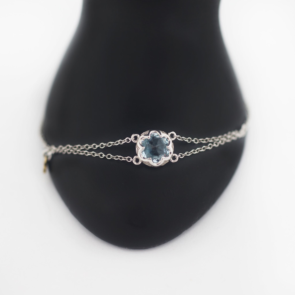 Tacori 925 Silver Sonoma Skies Blue Topaz Bracelet 350$
